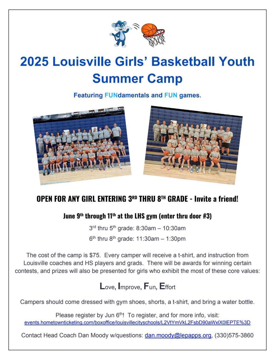 There is still time to register for the Lady Leps basketball camp!