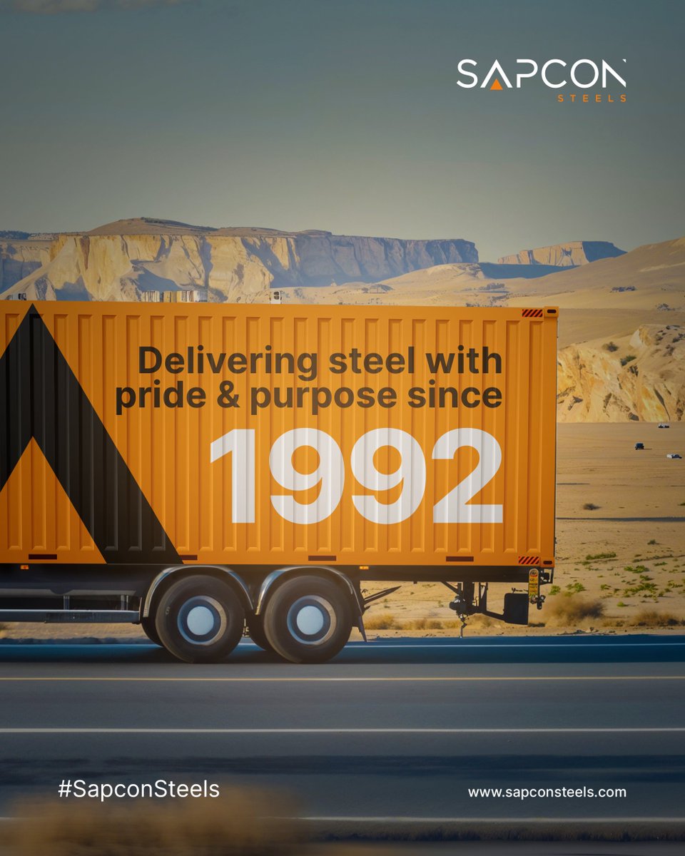 SapconSteels's tweet image. Sapcon Steels has been fueling India’s growth for over the last 33 years, strengthening foundations, shaping skylines, and powering progress with relentless quality and trust.

#SapconSteels #ForgedForProgress