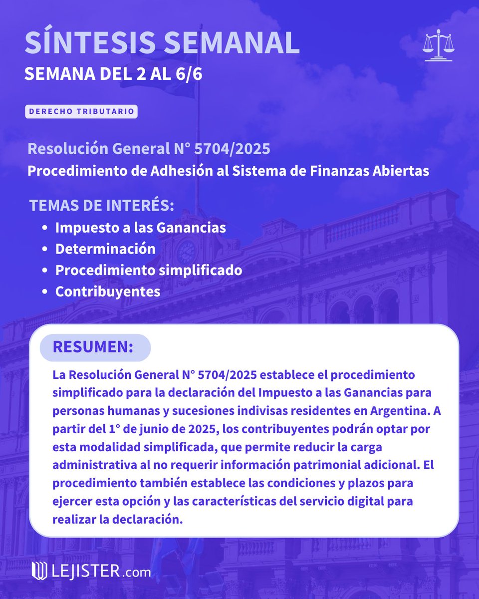 lejister's tweet photo. #SíntesisSemanal 🇦🇷

🔔 Te compartimos todas las normativas más relevantes de la semana.

¡No te la pierdas! https://t.co/l6NQFBMO0T