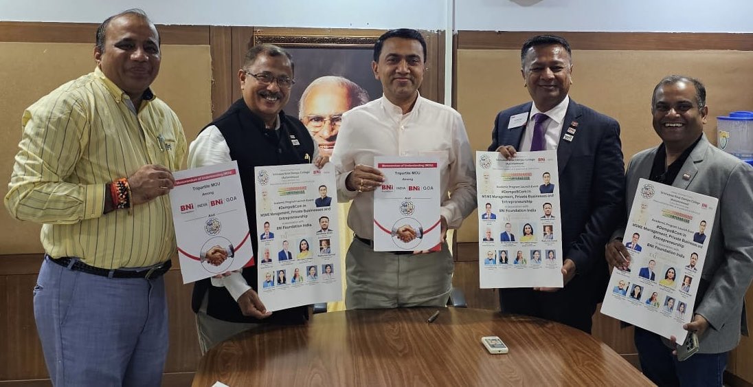 Dr. Manoj Kamat ๐ฎ๐ณ (@drmanojkamat) on Twitter photo The Program Structure of innovative BCom (MSME and Entrepreneurship) launched in collaboration with BNI Goa and BNI India Foundation launched by Hon. CM Dr. Pramod Sawant.
<a href="/goacm/">CMO Goa</a>
<a href="/BNI_official_pg/">BNIยฎ Global Network</a> <a href="/dempocollegegoa/">Srinivassa Sinai Dempo College (Autonomous)</a> The Program Structure of innovative BCom (MSME and Entrepreneurship) launched in collaboration with BNI Goa and BNI India Foundation launched by Hon. CM Dr. Pramod Sawant.
<a href="/goacm/">CMO Goa</a>
<a href="/BNI_official_pg/">BNIยฎ Global Network</a> <a href="/dempocollegegoa/">Srinivassa Sinai Dempo College (Autonomous)</a>