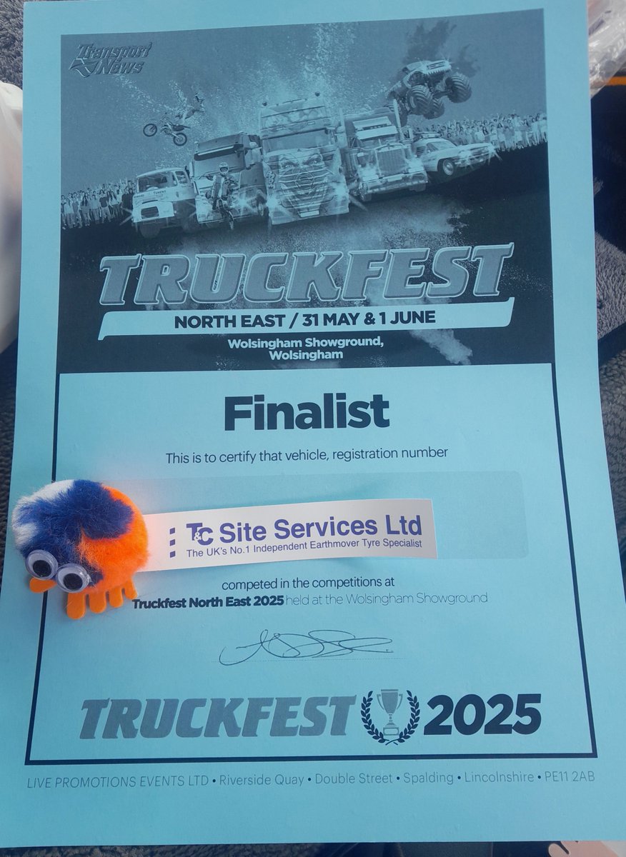 We made a big impression at our first-ever <a href="/Truckfest_Live/">Truckfest Live</a>!  Huge shoutout to Steve &amp; Freddie for proudly showcasing our earthmover tyre fitting vehicle - the only one of its kind at the show! ** Finalist Certificate ** 41.25/70-39 Bridgestone D-Lug tyre
#Truckfest2025