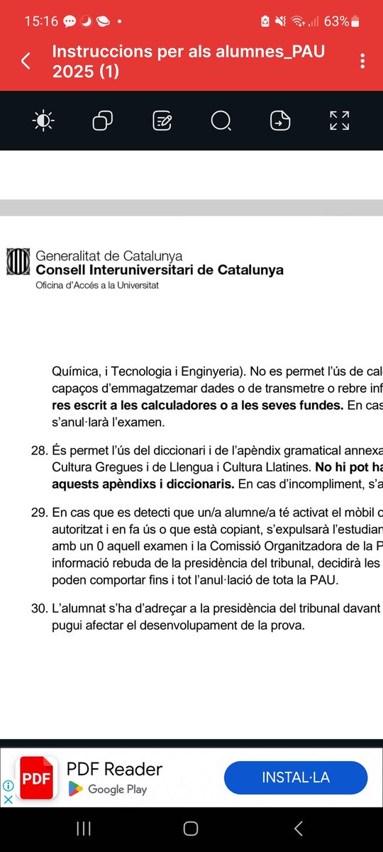 És normal que des de l'Oficina d'Accés a la Universitat no volguessin que les faltes d'ortografia penalitzessin 👇
Ells en fan a les intruccions enviades als alumnes 🤷‍♀️ #PAU2025