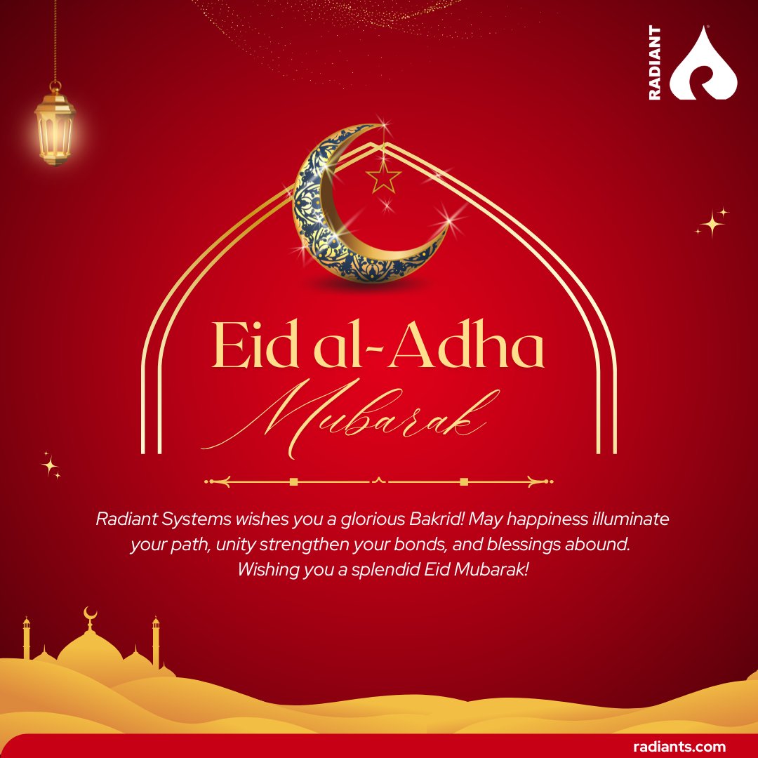 radiantsys_ca's tweet photo. Eid Mubarak!🌙 May your heart be filled with peace, your home with joy, and your life with Allah's blessings.

#RadiantSystems #Bakrid #BakridMubarak #EidMubarak https://t.co/UG5hMy2WBc