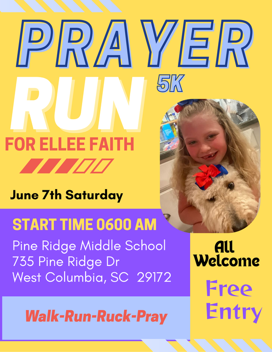 The Region is asking all PAX to converge on Pine Ridge Middle School tomorrow, 0600.
<a href="/_NateNorman/">Nate Norman</a>
will be leading us through a Prayer 5k for Ellee Faith who has been diagnosed with terminal brain cancer.  There is power in prayer! (🧵1/2)