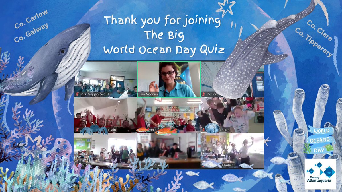 Thank you to all the schools from around Ireland, who joined Tara and Petra this morning for the Big World Ocean Day Quiz, it was a wonderful way to start our weekend of World Ocean Day Activities. #WorldOceanDay #blueschools 
<a href="/WorldOceansDay/">World Ocean Day</a>