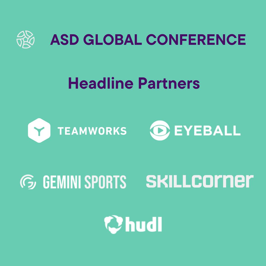 ASD_SportDir's tweet image. Thank you to our ASD Global Conference 2025 Headline Partners for their support and contributions in making the event a huge success.

@Teamworks  @Eyeballfootball @gemini_sports @SkillCorner @Hudl