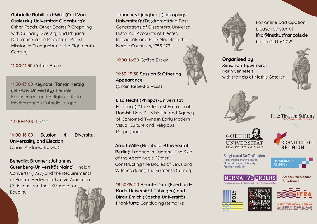EMoDiR is delighted to present the upcoming conference: “Human Diversity and Early Modern Religious Life. (Im)perfection and (Im)purity.”

Held at Goethe University Frankfurt on 26–7 June 2025 and with an online option! (Register by 24 June)

Please circulate!