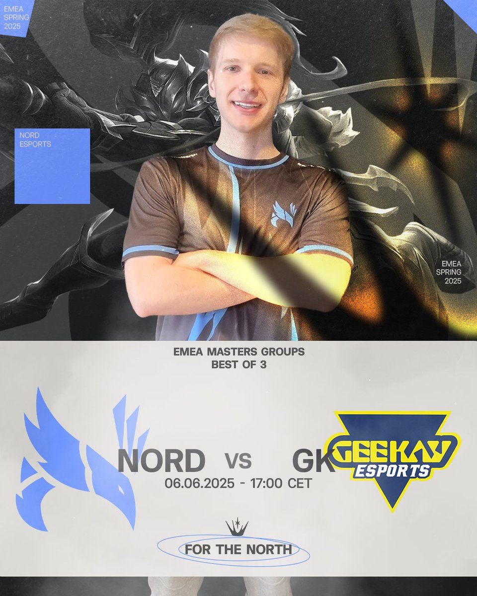 NORD Esports (@nordesports) on Twitter photo Happy Jankos is telling you to watch our next match today!
A win will already secure us a spot in the next stage of #EMEAMasters 👏
See you at 5, <a href="/Geekay_Esports/">Geekay Esports</a> 👊
#ForTheNorth Happy Jankos is telling you to watch our next match today!
A win will already secure us a spot in the next stage of #EMEAMasters 👏
See you at 5, <a href="/Geekay_Esports/">Geekay Esports</a> 👊
#ForTheNorth