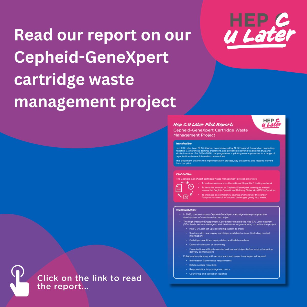 Hep C U Later (@hepc_u_later) on Twitter photo We recently released our report on the Cepheid-GeneXpert machines project we conducted to reduce the amount of Cepheid-GeneXpert cartridges wasted across the national hepatitis C network #HepCULater
Read the full report here - orlo.uk/NL0Tj <a href="/NHS_APA/">NHS Addictions Provider Alliance</a> We recently released our report on the Cepheid-GeneXpert machines project we conducted to reduce the amount of Cepheid-GeneXpert cartridges wasted across the national hepatitis C network #HepCULater
Read the full report here - orlo.uk/NL0Tj <a href="/NHS_APA/">NHS Addictions Provider Alliance</a>