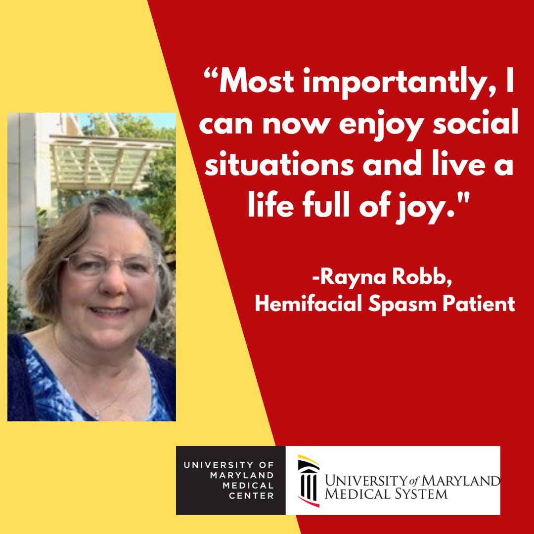 Rayna Robb’s life was transformed after undergoing surgery for hemifacial spasm at UMMC, performed by Dr. Labib (<a href="/MohamedALabibMD/">Mohamed A. Labib, MD</a>).
Now, Robb has developed a newfound love for life with renewed enthusiasm &amp; freedom. Discover Rayna Robb’s inspiring journey:
umms.org/ummc/health-se…