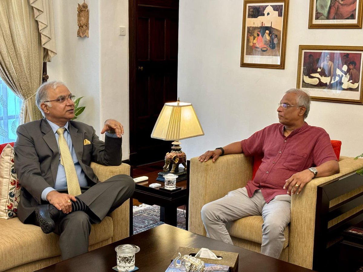 India in Sri Lanka (@indiainsl) on Twitter photo High Commissioner <a href="/santjha/">Santosh Jha</a> met Ilankai Tamil Arasu Katchi (ITAK) General Secretary <a href="/MASumanthiran/">M A Sumanthiran</a>. Discussions focused on India assisted development projects, as well as the recent political developments in Sri Lanka.
<a href="/MEAIndia/">Randhir Jaiswal</a> <a href="/IndianDiplomacy/">Indian Diplomacy</a> High Commissioner <a href="/santjha/">Santosh Jha</a> met Ilankai Tamil Arasu Katchi (ITAK) General Secretary <a href="/MASumanthiran/">M A Sumanthiran</a>. Discussions focused on India assisted development projects, as well as the recent political developments in Sri Lanka.
<a href="/MEAIndia/">Randhir Jaiswal</a> <a href="/IndianDiplomacy/">Indian Diplomacy</a>