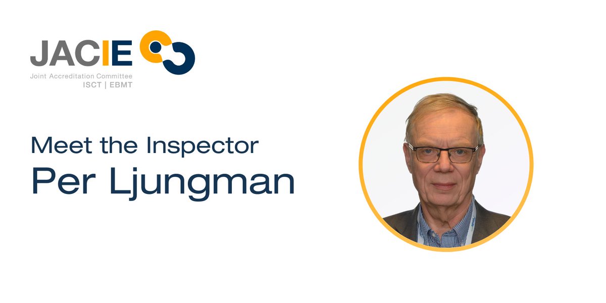 JACIE_EBMT's tweet image. 👤 Meet the Inspector, Per Ljungman

🔎 Inspectors are the backbone of JACIE. 💬 Meet one of our current inspectors, Per Ljungman, who highlights his experience in the role, and how being a JACIE Inspector has affected his career. ⬇️
🔗 ebmt.org/ebmt/news/meet…