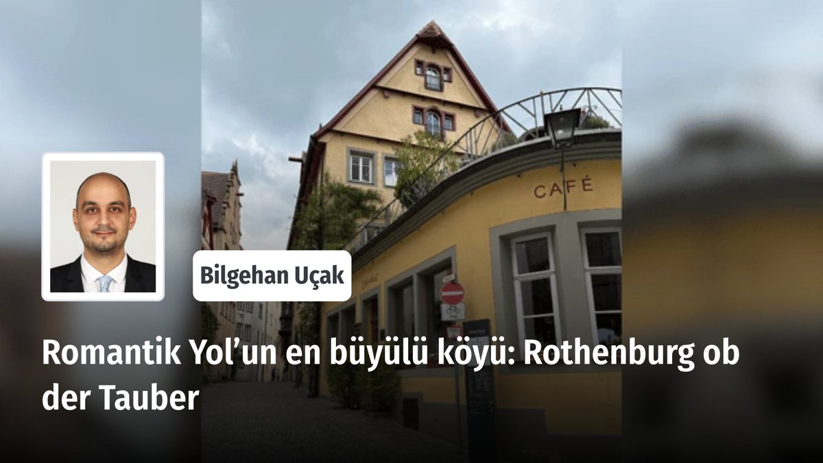 Yeni Arayış (@yeniarayiscom) on Twitter photo ❝ Rothenburg gezdikçe insanın içini ferahlatan, sadece orada olmaktan ve o sokaklarda yürümekten ötürü mutluluk veren bir yer. ❞
Romantik Yol’un en büyülü köyü: Rothenburg ob der Tauber
✍️ Bilgehan Uçak (<a href="/bilgehanucak/">bilgehan ucak</a>) yazdı.
Okumak için ➡️ yeniarayis.com/yazi/romantik-… ❝ Rothenburg gezdikçe insanın içini ferahlatan, sadece orada olmaktan ve o sokaklarda yürümekten ötürü mutluluk veren bir yer. ❞
Romantik Yol’un en büyülü köyü: Rothenburg ob der Tauber
✍️ Bilgehan Uçak (<a href="/bilgehanucak/">bilgehan ucak</a>) yazdı.
Okumak için ➡️ yeniarayis.com/yazi/romantik-…