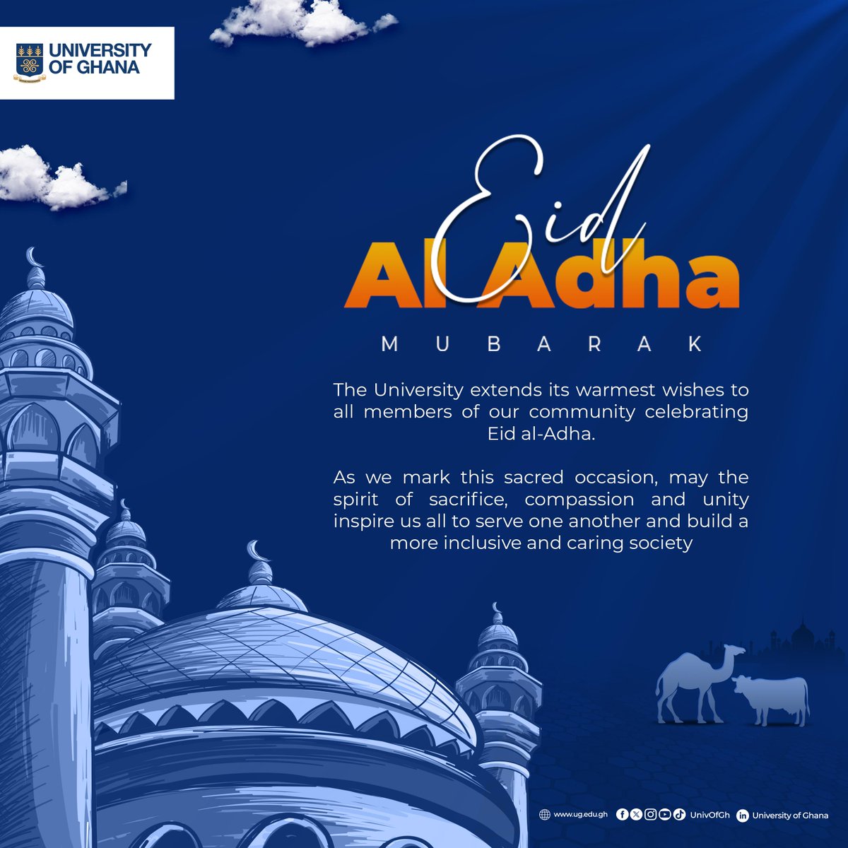 𝐄𝐢𝐝 𝐚𝐥-𝐀𝐝𝐡𝐚 𝐌𝐮𝐛𝐚𝐫𝐚𝐤 𝐟𝐫𝐨𝐦 𝐭𝐡𝐞 𝐂𝐞𝐧𝐭𝐫𝐞 𝐟𝐨𝐫 𝐌𝐢𝐠𝐫𝐚𝐭𝐢𝐨𝐧 𝐒𝐭𝐮𝐝𝐢𝐞𝐬, 𝐔𝐆

Wishing our Muslim community a joyful and peaceful Eid.

#EidAlAdha
#CMS_UG