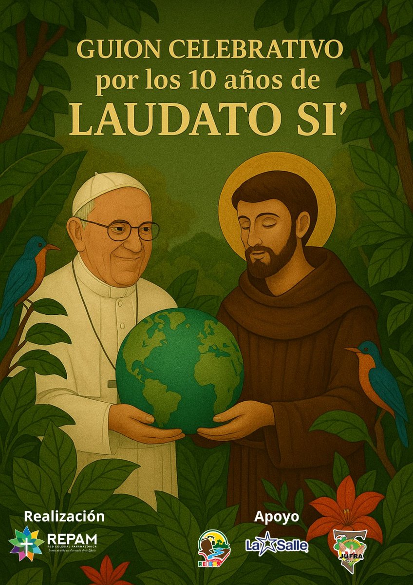 🎉 ¡Celebramos 10 años de Laudato Si'! 🌍✨

La REPAM lanzó un guion Celebrativa especialmente para jóvenes, inspirada en la encíclica del Papa Francisco sobre el cuidado de nuestra Casa Común. 💚🕊️

Conoce las versiones en portugués, español e inglés

repam.net/es/guion-espec…