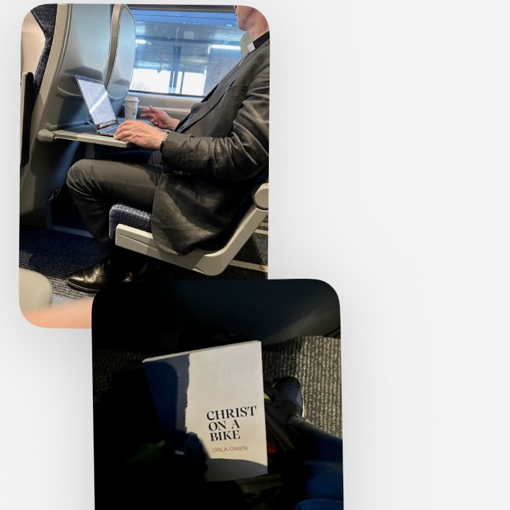 Orla Owen (@orlaowenwriting) on Twitter photo Fabulous Friday photo from a friend - theyβre reading #ChristOnABike and look whoβs sitting across the aisle on the trainπππππ
#books #booksky #booklove <a href="/Ofmooseandmen/">Bluemoose Books</a> Fabulous Friday photo from a friend - theyβre reading #ChristOnABike and look whoβs sitting across the aisle on the trainπππππ
#books #booksky #booklove <a href="/Ofmooseandmen/">Bluemoose Books</a>