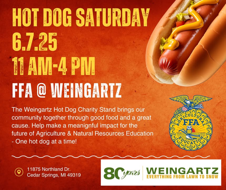 Stop by on Saturdays for a Good Cause! 🌭 

Don't forget — every Saturday at Weingartz, you can support local charities. Grab a fresh, hot-off-the-grill hot dog and help us give back to the community! We truly appreciate your support and continued business. See you this weekend!