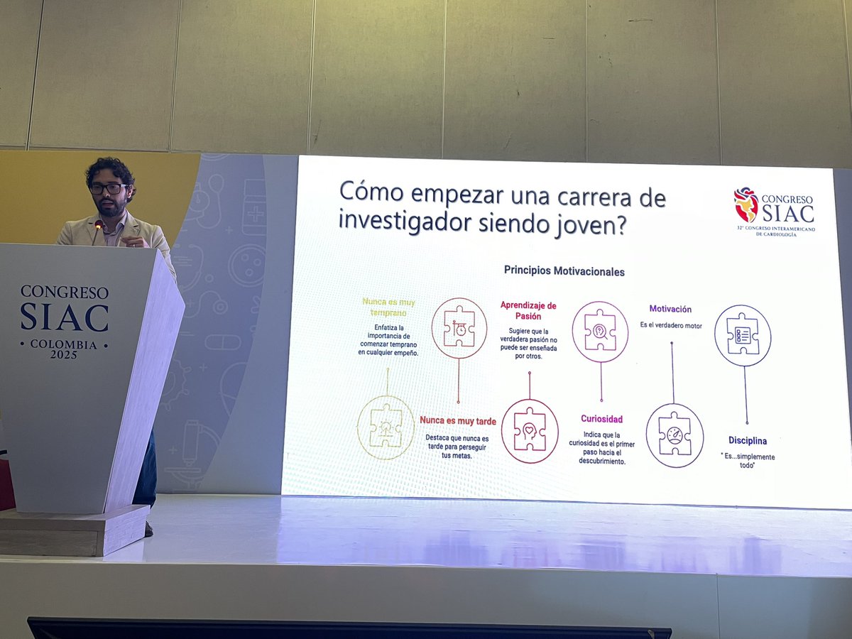 Seba GZ, MD, MSc (@sebagz1) on Twitter photo BRILLANTE disertación de <a href="/andres_miranda4/">Andres F. Miranda-Arboleda</a> sobre retos y oportunidades en #investigacion en #LATAM !!! 👏🏻👏🏻👏🏻
“Nunca es muy temprano ni muy tarde para comenzar a hacer investigación” pero se necesita #Pasion ! #SIAC2025
<a href="/adribaran/">Adrian Baranchuk MD FACC FRCPC FCCS FSIAC</a> @santiagosc28 <a href="/davidaristiz/">David Aristizabal C.</a> <a href="/SIAC_cardio/">SIAC</a> BRILLANTE disertación de <a href="/andres_miranda4/">Andres F. Miranda-Arboleda</a> sobre retos y oportunidades en #investigacion en #LATAM !!! 👏🏻👏🏻👏🏻
“Nunca es muy temprano ni muy tarde para comenzar a hacer investigación” pero se necesita #Pasion ! #SIAC2025
<a href="/adribaran/">Adrian Baranchuk MD FACC FRCPC FCCS FSIAC</a> @santiagosc28 <a href="/davidaristiz/">David Aristizabal C.</a> <a href="/SIAC_cardio/">SIAC</a>