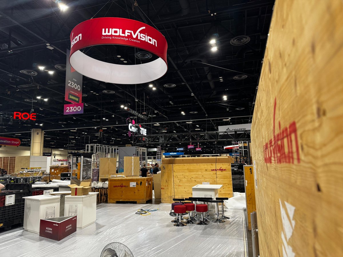 WolfVision_EU's tweet image. We’ve arrived in Orlando for #InfoComm 2025

WolfVision booth construction is well underway – busy weekend ahead!

Good luck to all the build-up crew!

Visit us next week to see all our systems and solutions in action – add us to your show planner now: marketing.wolfvision.com/infocomm25