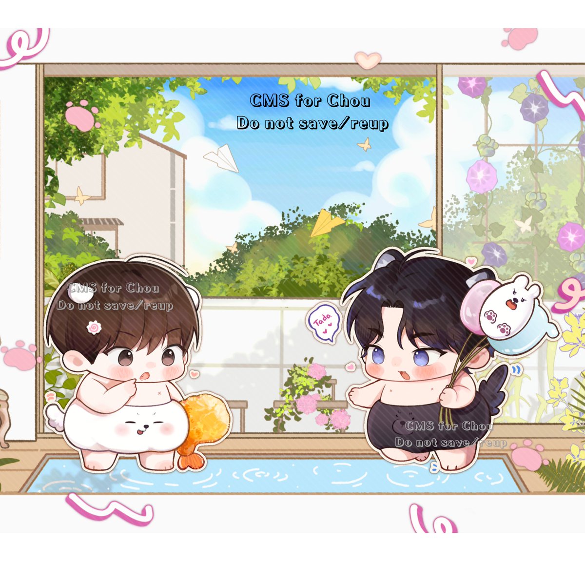Chou_cfy's tweet photo. Two babies HEESEONG and CHI-YOUNG😆
#pawsandclaws
#강아지는건드리지마라
#Commission https://t.co/DklV7eGaG1