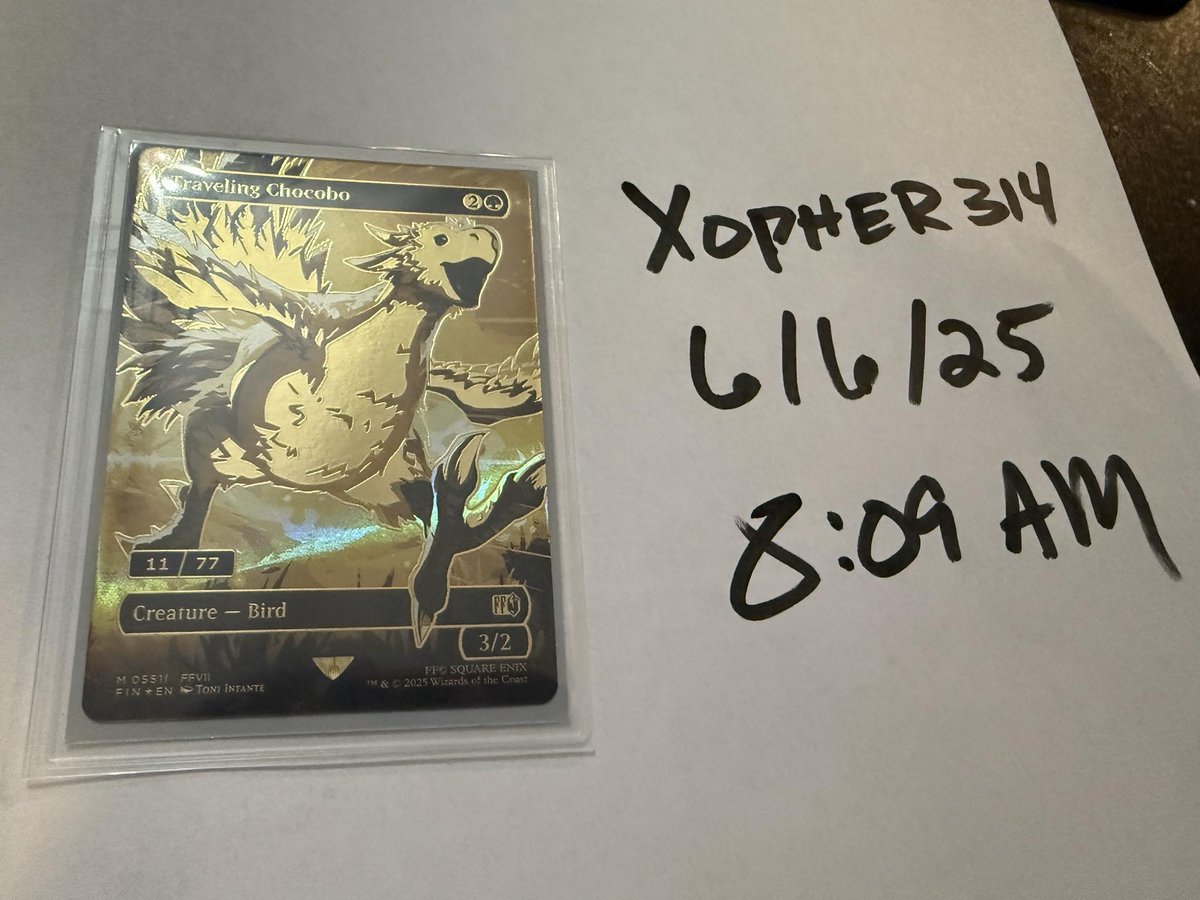 xopher xostar - Magic Con Chicago 2/20-2/24 (@xopher314) on Twitter photo I pulled the first serialized Traveling Chocobo in the world. #serialized #magicthegathering #finalfantasy <a href="/wizards_magic/">Magic: The Gathering</a> <a href="/FinalFantasy/">FINAL FANTASY</a> I pulled the first serialized Traveling Chocobo in the world. #serialized #magicthegathering #finalfantasy <a href="/wizards_magic/">Magic: The Gathering</a> <a href="/FinalFantasy/">FINAL FANTASY</a>