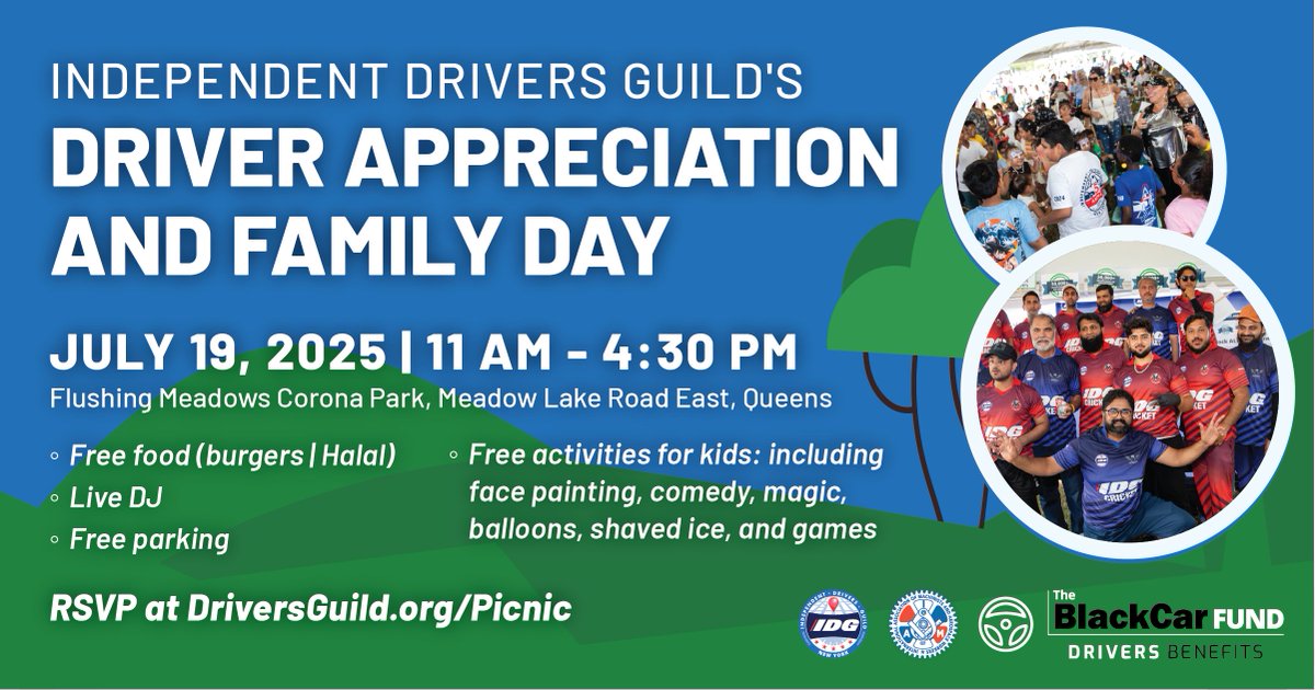 DrivingGuild's tweet image. Family fun, driver appreciation, and a day you won’t forget!
Join us for IDG NY Family Day on July 19—with free food, a live DJ, face painting, games, and more!
✅ RSVP here: bit.ly/IDGNYFamilyDay…