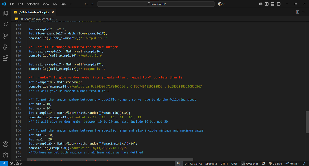 Day 35 of #100DaysOfCode 
Studied about the operator in Math and Math methods such as 
Math.floor()
Math.round()
Math.ceil()
Math.random()
Math.abs() and many more 
#Web3 #webdevelopment #connect #letsconnect