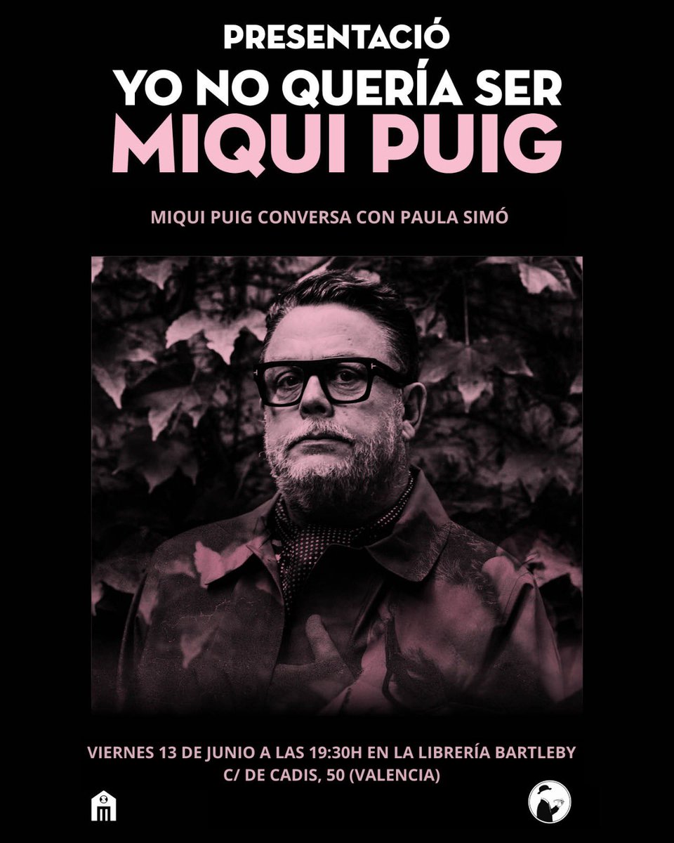 Librería Bartleby (@libbartleby) on Twitter photo 🪩 Atención, el viernes 13 de junio (19.30 h) nos visitará el mítico Miqui Puig para presentar sus memorias «Yo no quería ser Miqui Puig» (Ed. Magazzini Salani), acompañado por Paula Simó, experta en comunicación para la música y profesora de la Universitat de València ✨📀📚 🪩 Atención, el viernes 13 de junio (19.30 h) nos visitará el mítico Miqui Puig para presentar sus memorias «Yo no quería ser Miqui Puig» (Ed. Magazzini Salani), acompañado por Paula Simó, experta en comunicación para la música y profesora de la Universitat de València ✨📀📚