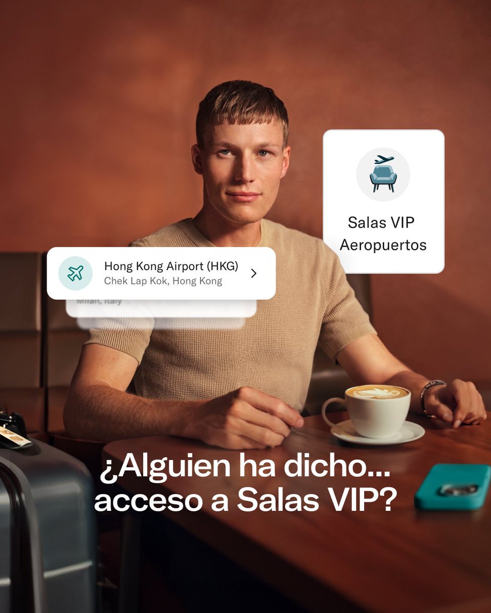 ¡El acceso a Salas VIP ha aterrizado oficialmente en nuestra app!  🎟️ 🛬

Pica algo, relájate, y disfruta del acceso a más de 1.300 salas VIP por todo el mundo. Además, tu primera visita es gratis si tienes N26 Metal (15 € si tienes N26 Go)

¡Reserva ya tu primera visita!