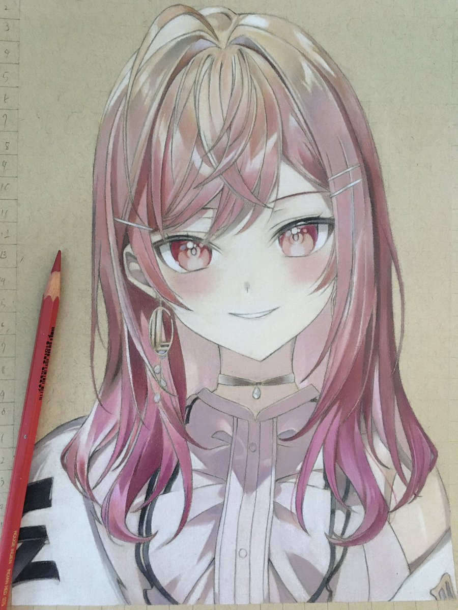 色鉛筆だけで一条莉々華ちゃん描きました！
 #ririkart  #模写