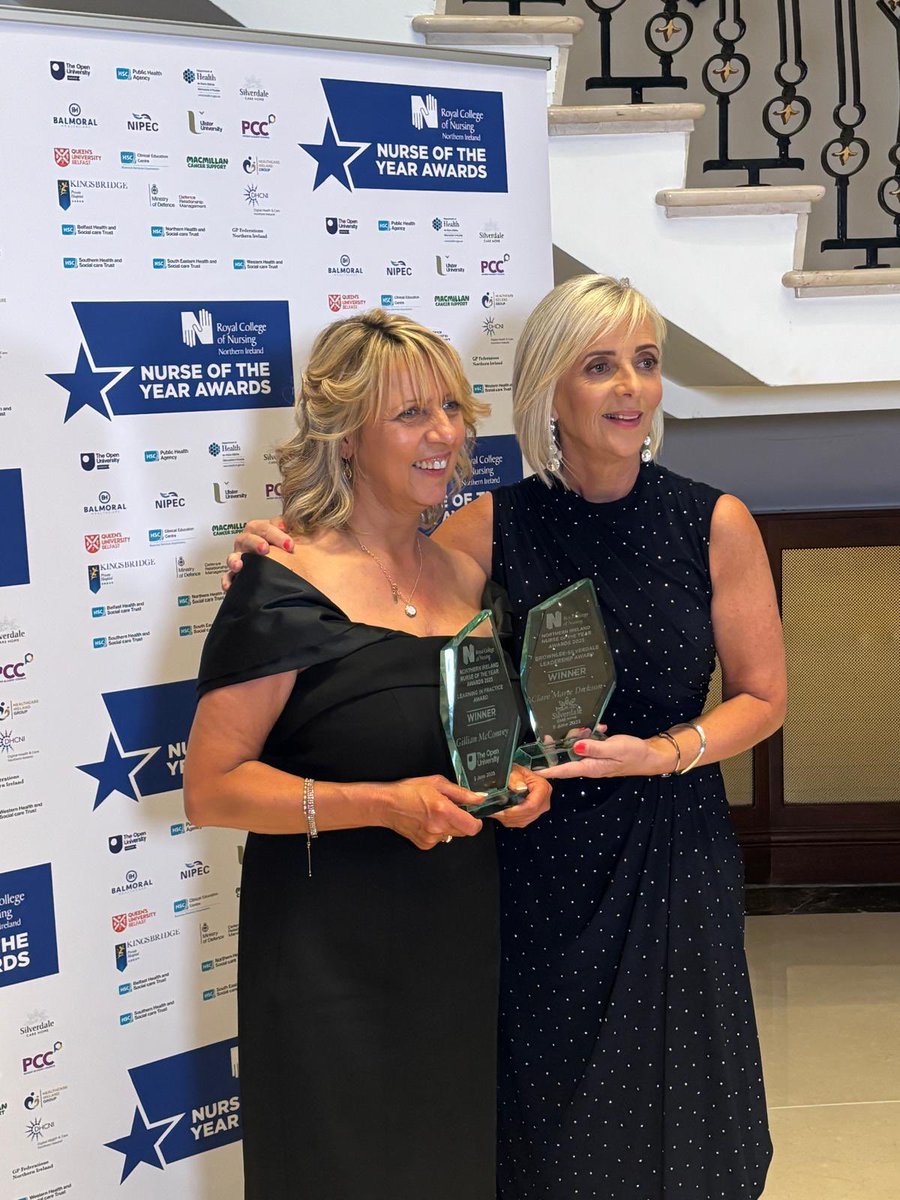 THREE fantastic wins for #TeamSET at last night’s #RCNAwards! 🏆✨

🏆 Clare-Marie Dickson – Brownlee-Silverdale Leadership 
🏆Leanne Jones – Directors of Nursing 
🏆 Gillian McConvery – Learning in Practice 

CONGRATULATIONS 👏