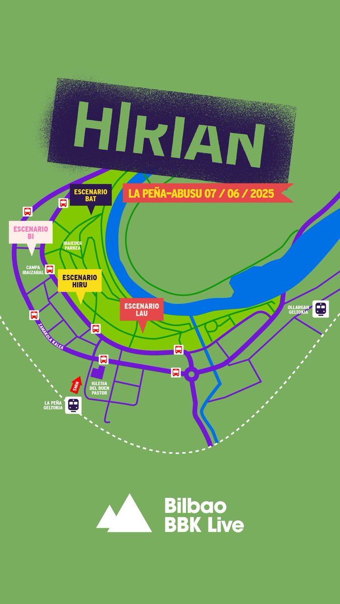 Mañana sábado 7 tocamos gratis en Bilbao #hirian a las 17:30 hs en el escenario Bat 💥
<a href="/bilbaobbklive/">Bilbao BBK Live</a> <a href="/lasttourint/">Last Tour</a>