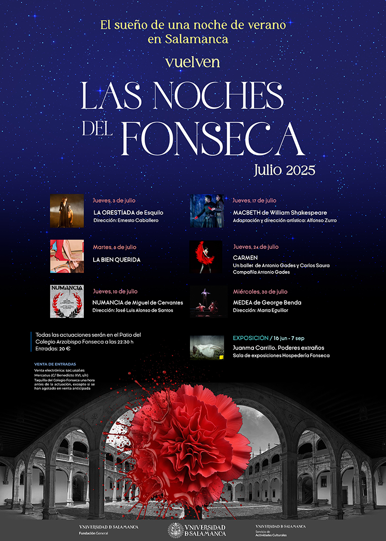 Servicio de Actividades Culturales USAL (@sac_usal) on Twitter photo ✨¡Vuelven Las Noches de Fonseca! ✨
Durante el mes de julio os esperamos en el patio del Colegio Fonseca con una potente oferta cultural.
👉 Más información en: sac.usal.es/las-noches-del…
Gracias a <a href="/fgusal/">Fundación USAL</a> <a href="/usal/">Universidad de Salamanca</a> por todo su apoyo. ✨¡Vuelven Las Noches de Fonseca! ✨
Durante el mes de julio os esperamos en el patio del Colegio Fonseca con una potente oferta cultural.
👉 Más información en: sac.usal.es/las-noches-del…
Gracias a <a href="/fgusal/">Fundación USAL</a> <a href="/usal/">Universidad de Salamanca</a> por todo su apoyo.