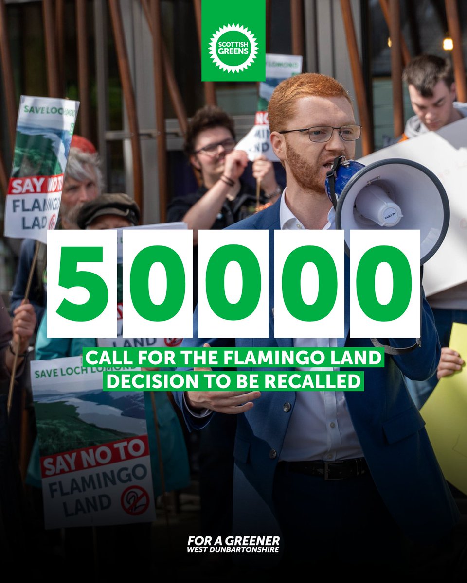 🚨 An incredible 50,000 people have now written to Scottish Government Ministers, calling on the Flamingo Land decision to be recalled and reversed.

🔗 There's still time to make your voice heard greens.scot/lochlomond