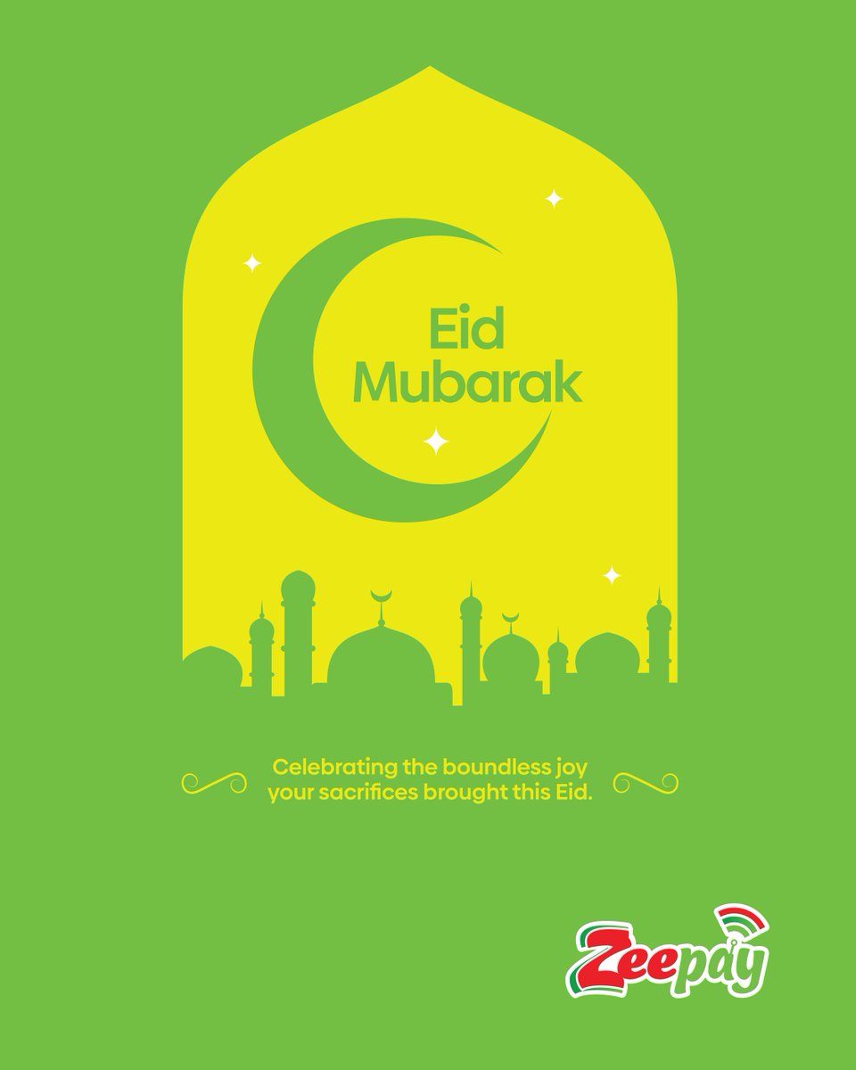 Eid Mubarak! Wishing you and your loved ones a blessed celebration filled with joy and peace🙏.

#EidMubarak #Zeepay #BlessedEid #Celebration #Ghana