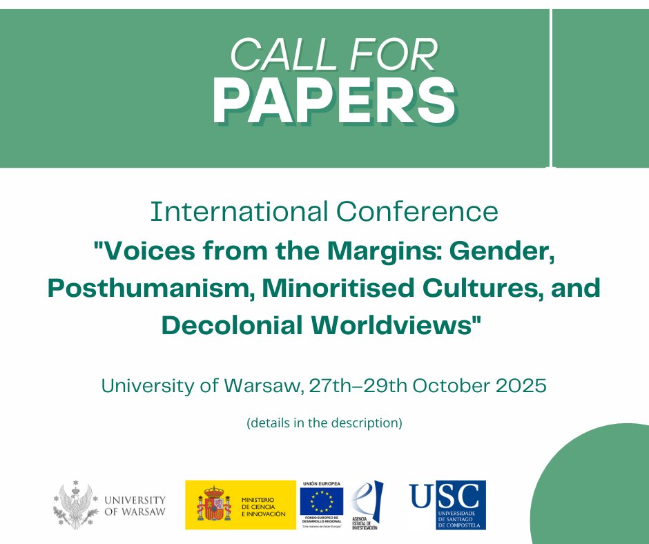 👉Join us in October in Warsaw! Deadline for proposals: 15th June 2025. 
E-mail us: congreso.posthumano@gmail.com
More info: neofilologia.uw.edu.pl/wp-content/upl…
#CFP #posthuman #Conferences