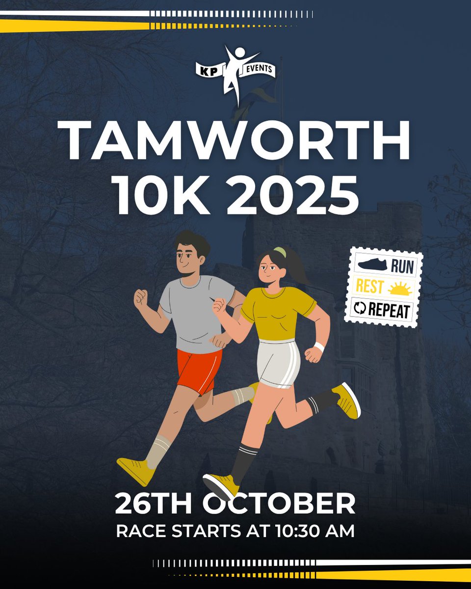 Have you signed up yet?

Enter the Tamworth 10K here: tamworth10k.co.uk

🏃💪
#KPEvents #RunStrong #Tamworth10K