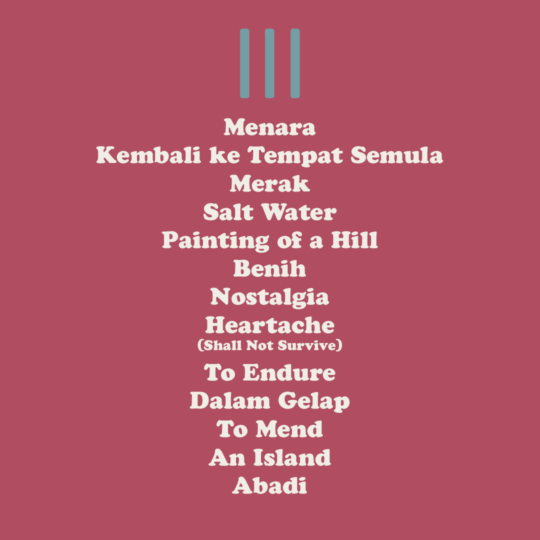 Bin Idris – III
Artwork and track list
The new album will be available on streaming services on 20 June

Illustration by Haikal Azizi
Layout by Anindito Ariwandono

Eid Mubarak!