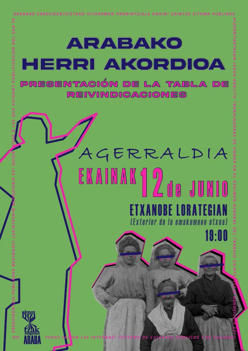 STEILAS sindikatua (@steilas_) on Twitter photo ๐ฃHurrengo ekainaren 12an, Araban โDenon Bizitzak Erdiguneraโ dinamikaren baitan, Arabako eskualde ezberdinetako hainbat eragile eta norbanakoen artean osatu dugun zaintzen inguruko aldarrikapen taularen aurkezpenera gonbidatu nahi zaituztegu. ๐ฃHurrengo ekainaren 12an, Araban โDenon Bizitzak Erdiguneraโ dinamikaren baitan, Arabako eskualde ezberdinetako hainbat eragile eta norbanakoen artean osatu dugun zaintzen inguruko aldarrikapen taularen aurkezpenera gonbidatu nahi zaituztegu.