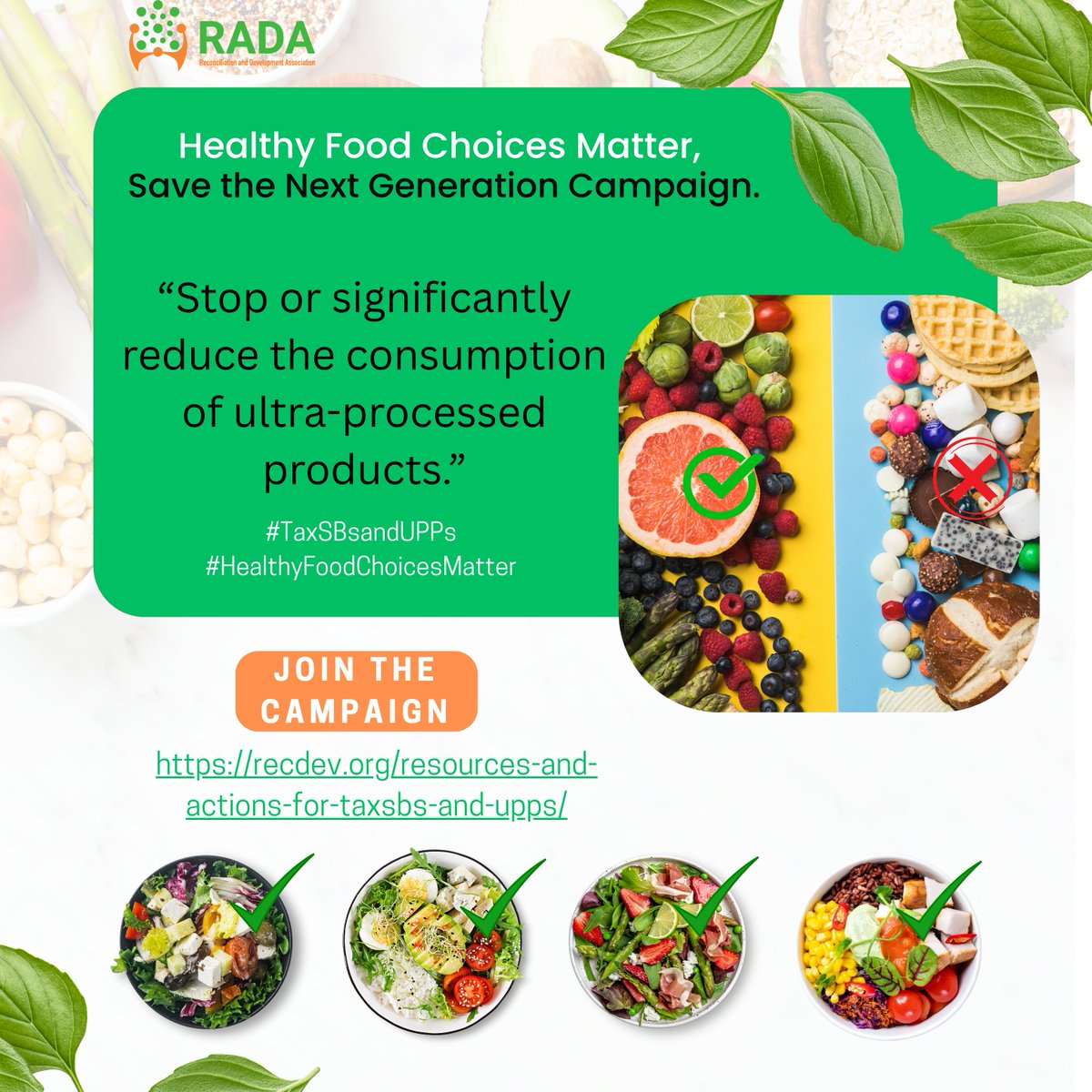 #HealthyFoodChoicesMatter
#TaxSBsandUPPs
Ultra-processed products are fueling a health crisis. It's time to reduce or eliminate them from our diets. Let’s protect the next generation.
<a href="/Recdefcameroon/">Reconciliation and Development Association, RADA</a>  <a href="/MinsanteCMR/">MinsanteCameroun</a>  <a href="/minfi_cameroun/">Ministère des Finances du Cameroun (MINFI)</a>  <a href="/IncubatorGHAI/">Global Health Advocacy Incubator</a> <a href="/TobaccoFreeKids/">Campaign for Tobacco-Free Kids</a> <a href="/CameroonNCDA/">Cameroon NCD Alliance (CNCDA)</a>