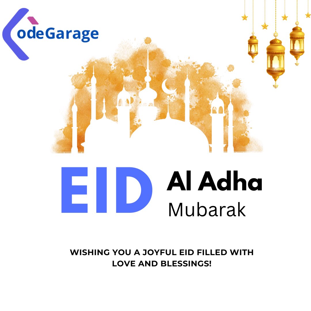 CodegarageA's tweet image. From all of us at *CodeGarage*, we extend our warmest wishes to you and your family on this blessed occasion of Eid Al-Adha.