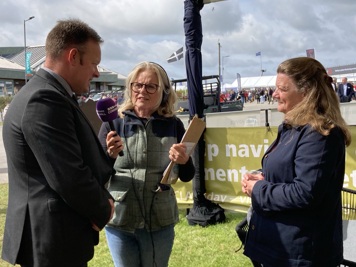 Chatting ⁦<a href="/BBCCornwall/">BBC Cornwall</a>⁩ to attendees of the County Land and Business Association after their working breakfast. CLA President Victoria Vyvyan and Cllr Adam Paynter ⁦<a href="/CLASouthWest/">CLA South West</a>⁩ ⁦<a href="/RoyalCornwall/">Royal Cornwall Show</a>⁩