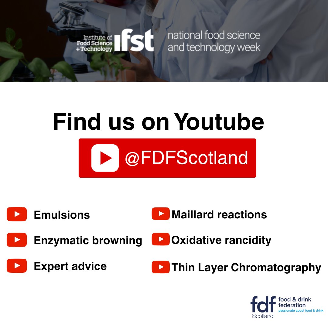 Interested in the sciences? Learn their role in #FoodScience with the ‘Food and Drink in the Curriculum’ playlist on our Youtube channel.
Great for helping showcase the expertise in Food Science and Technology ➡
youtube.com/playlist?list=…
@IFSTnews #foodscitechweek