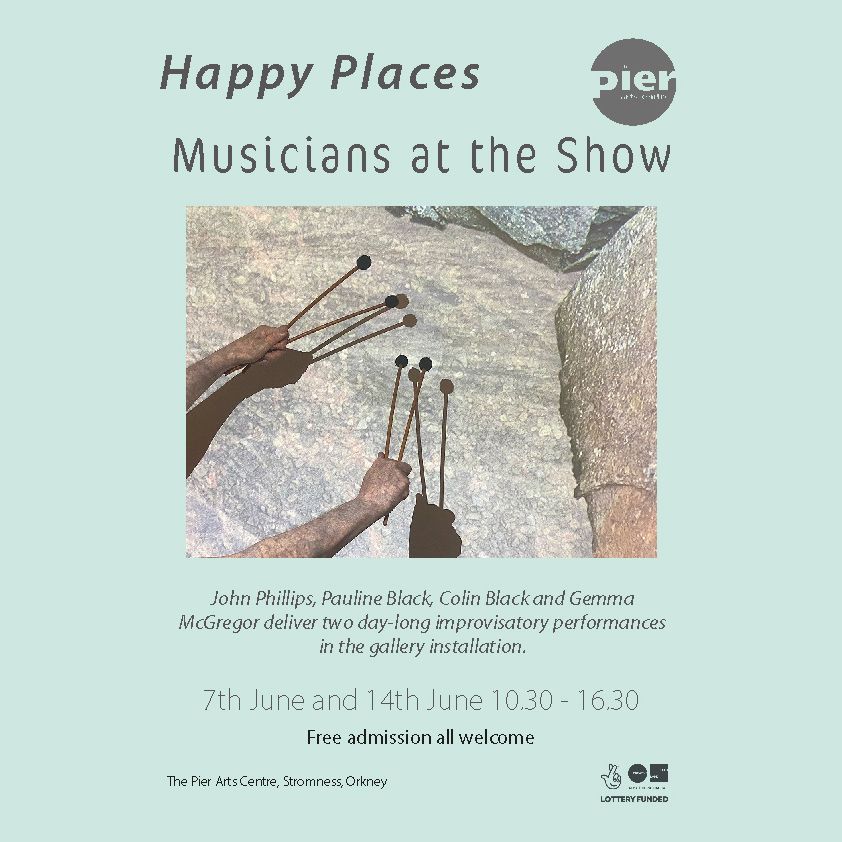 Stop by between10.30-16.30 tomorrow (7 June) and next Sat to enjoy Happy Places Audio Visual Jam sessions when 4 musicians–John Phillips, Pauline Black, Colin Black &amp; Gemma McGregor will deliver 2 day-long improvisatory performances in the gallery.

Free

#PierArtsCentre #Happy