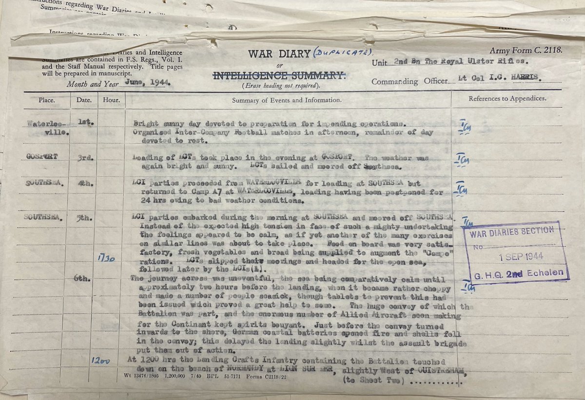 untoldthemuseum's tweet image. The Battle Honour NORMANDY LANDING is emblazoned on the King&apos;s Colour of The Royal Irish Regiment, marking the contribution of The Royal Ulster Rifles on D-Day, 6 June 1944.
#SharedHeritage #untoldthemuseum #UntoldStories #DDay #WWII #wewillrememberthem