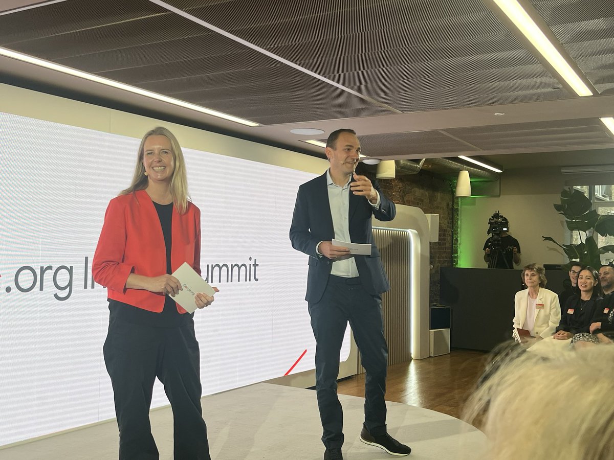 What a day here at <a href="/Googleorg/">Google.org</a> ImpactSummit in London. Maggie Johnson <a href="/Googleorg/">Google.org</a> VP says “the future is here but not evenly distributed.” #AI