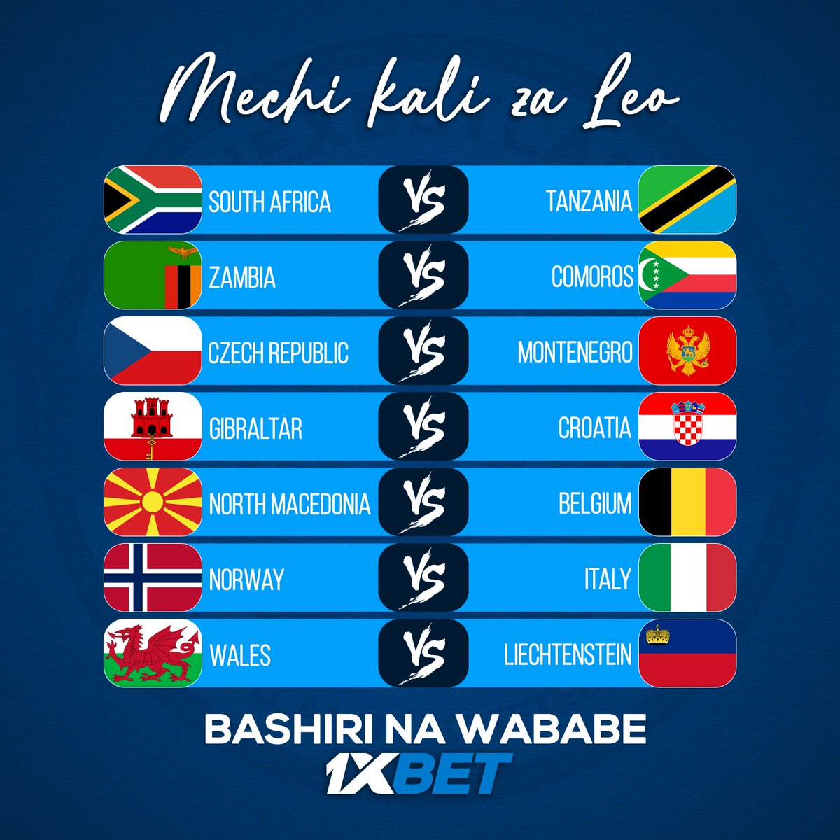 Mechi kali za leo. Tarehe 06 June 2025