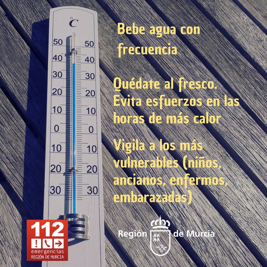 ⚠️ Aviso de <a href="/AEMET_Murcia/">AEMET_Murcia</a>  de fenómenos adversos de nivel AMARILLO para mañana sábado.

🌡️ Temperatura máxima 38º C
📍Vega del Segura 
📅  07.06.2025
🕑 De 13 a 21 h.