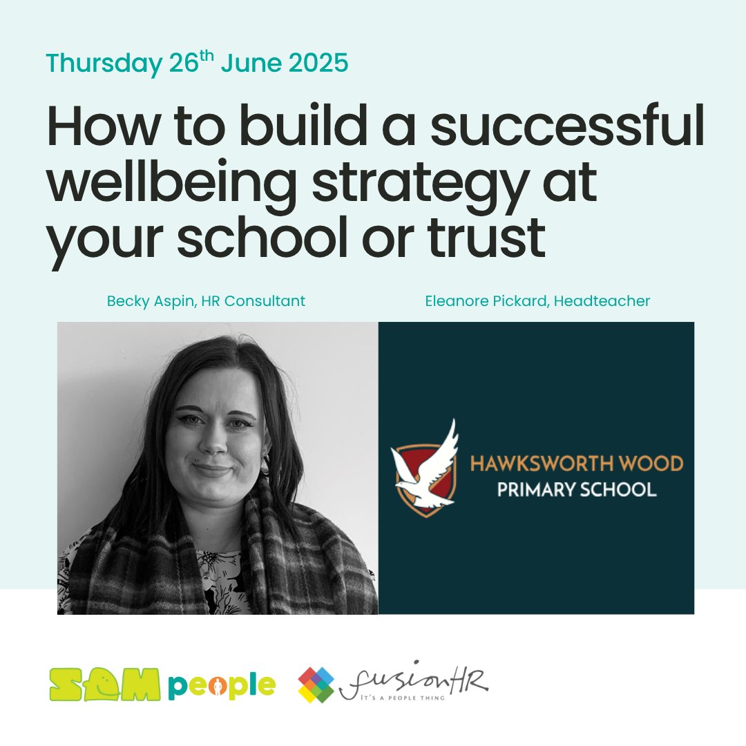With stress and poor wellbeing the top reason for leaving education, how can we support to employees in a positive environment?

Join Becky and Eleanore, Headteacher at Hawksworth Wood, to learn how to create a successful wellbeing strategy.

Sign up: hubs.li/Q03r0btW0