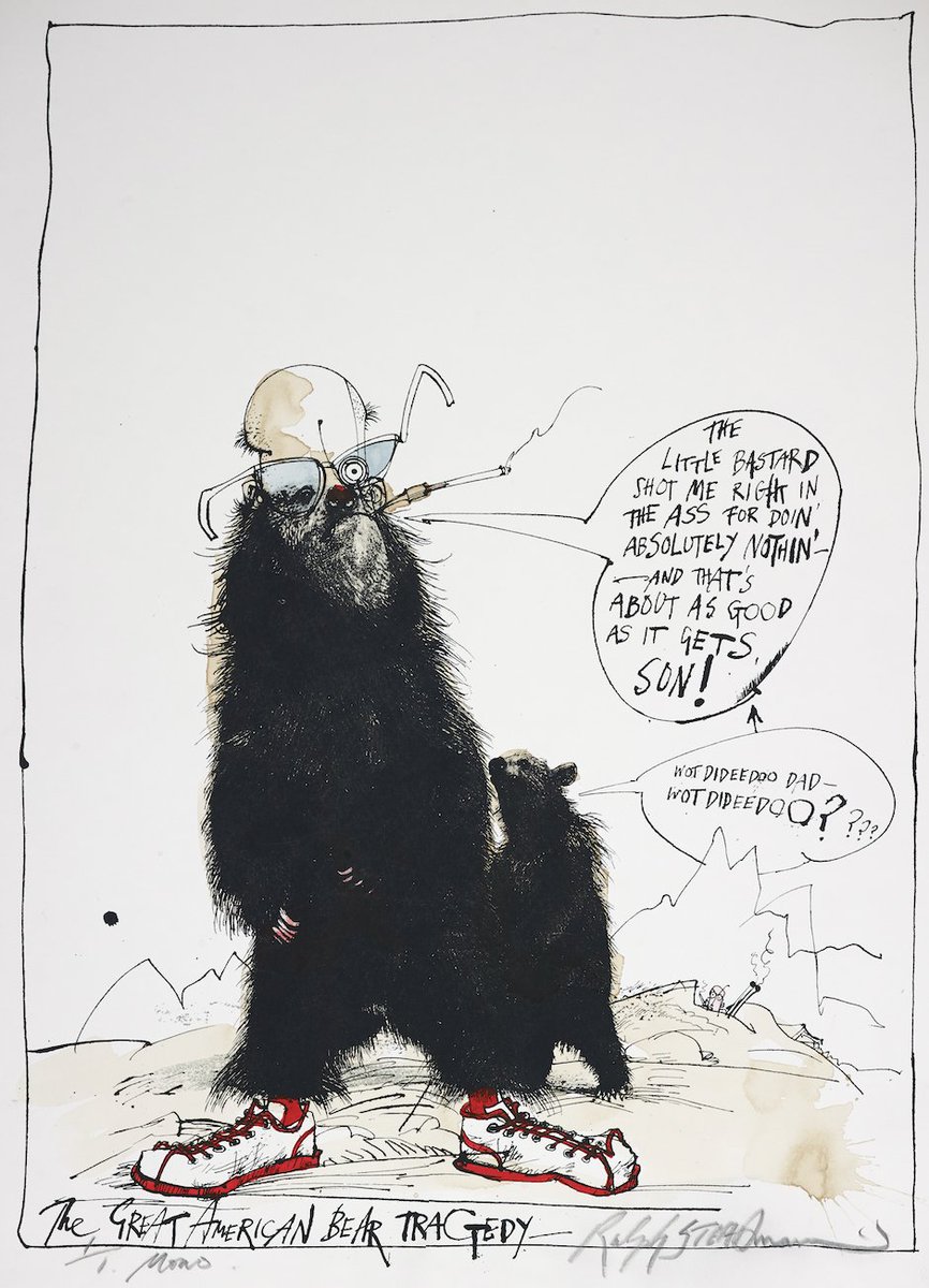 Eyewear—tiny glass portals framing our madness, disguising chaos as sophistication. X-ray specs for the soul, perched on noses like silent judges. See clearer, or just look smarter pretending. 

#EyewearDay #RalphSteadman #Illustration